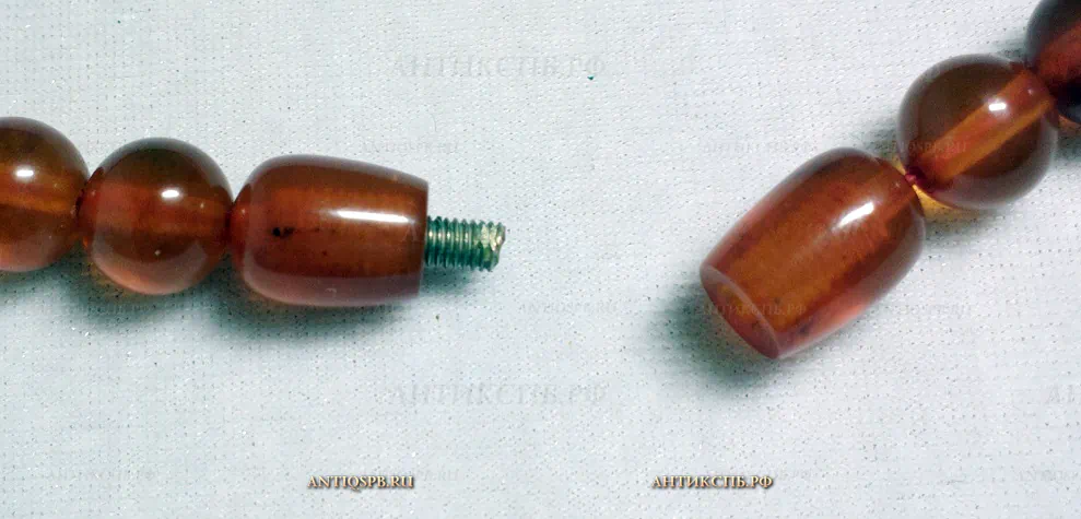 Бусы янтарные старинные. Сер. ХХ века. СССР. Винтажная бижутерия. №20989